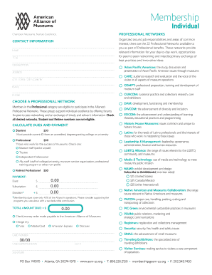 American Alliance of Museums Membership Application