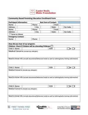 Community Based Parenting Education Enrollment Form