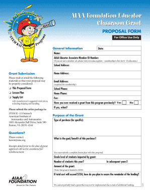 AIAA Foundation Classroom Grant Proposal
