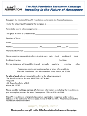 AIAA Foundation Endowment Campaign Donation Form