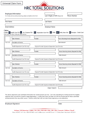 Universal Claim Form