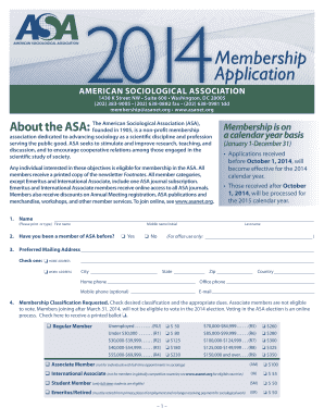 American Sociological Association Membership Application