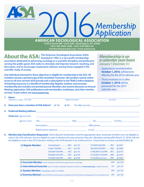 American Sociological Association Membership Application