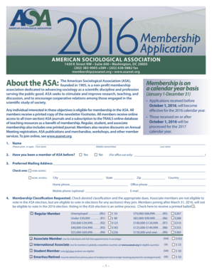 American Sociological Association Membership Application