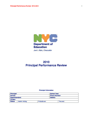 Principal Performance Review Form