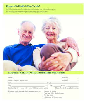 Passport To Health Membership Application
