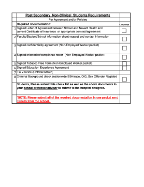 Education Experience Agreement