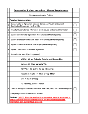 Novant Health Observation Experience Agreement