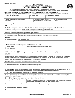 New York Written Medication Consent Form