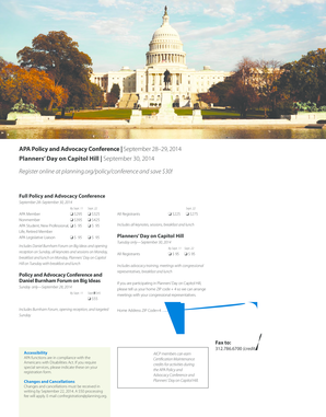 APA Policy and Advocacy Conference Registration Form