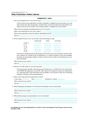 Public Library Community Data Collection Worksheet