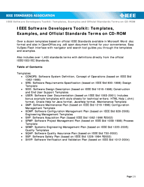 IEEE Software Development Templates