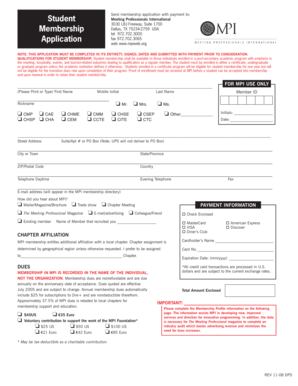 Student Membership Application