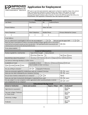 Employment Application Form