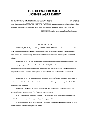 Certification Mark License Agreement