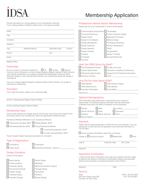 IDSA Membership Application Form