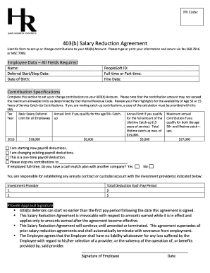 403(b) Salary Reduction Agreement
