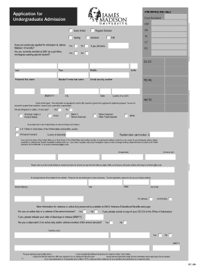 James Madison University Application