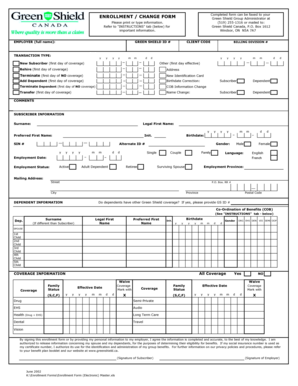 Green Shield Canada Enrollment Form