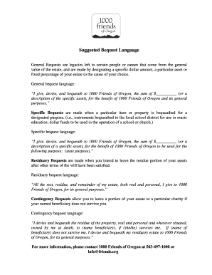 Bequest Language Templates
