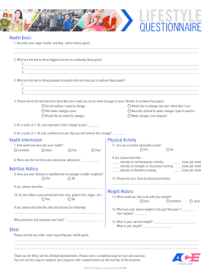 Lifestyle Questionnaire