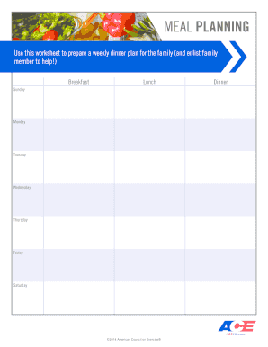 Family Weekly Dinner Plan