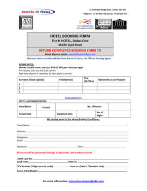 Hotel Booking Form