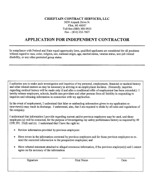 Independent Contractor Application