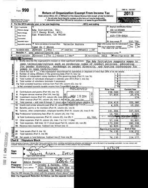 0047 Return of Organization Exempt From Income Tax 2013 Under section 501(c), 527, or 4947(a)(1) of the Internal Revenue Code (except private foundations) Do not enter SocialSecurity numbers on this form as it may be made public - files - -