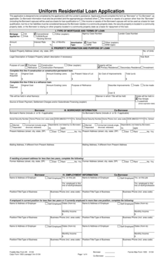 Uniform Residential Loan Application