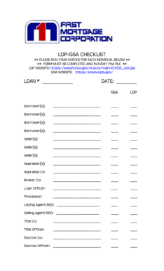 LDP/GSA Checklist Form