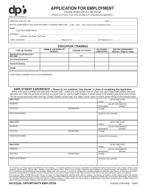 Employment Application Form