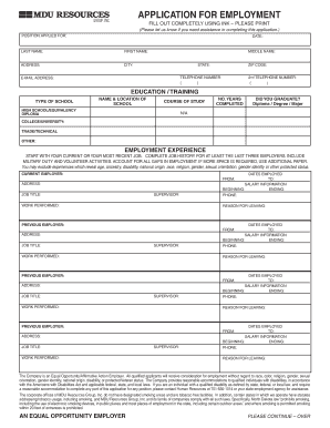 Employment Application Form