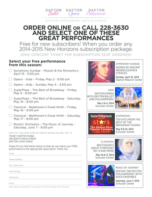 2014-2015 New Horizons Subscription Order Form
