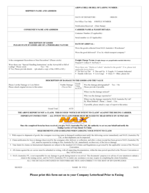 NAX Australia Intent to Claim Form