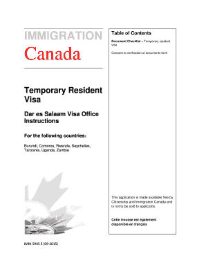 Canada Temporary Resident Visa Application Checklist