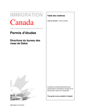 Liste de contrôle – Permis d’études