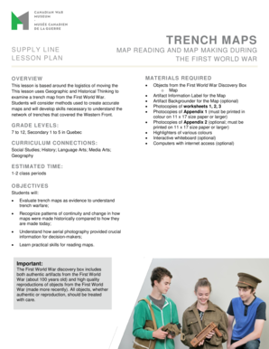 Trench Map Reading Lesson Plan