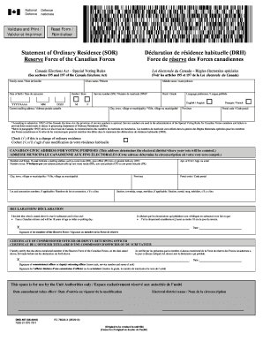 Statement of Ordinary Residence Form