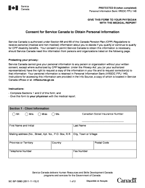 Consent for Service Canada to Obtain Personal Information