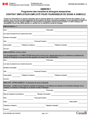 Contrat employeur-employé pour fournisseur de soins à domicile