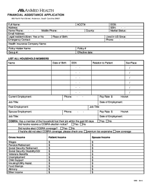 Financial Assistance Application