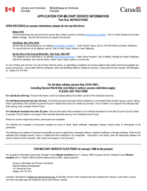Application for Military Service Information