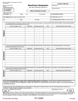 Wisconsin Beneficiary Designation Form