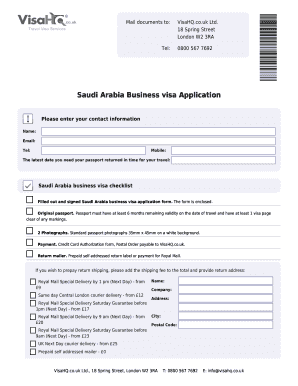 Saudi Arabia Business Visa Application