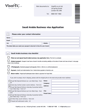 Saudi Arabia Business Visa Application