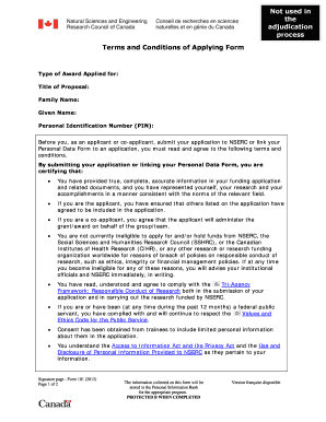 NSERC Research Grant Application Form 101