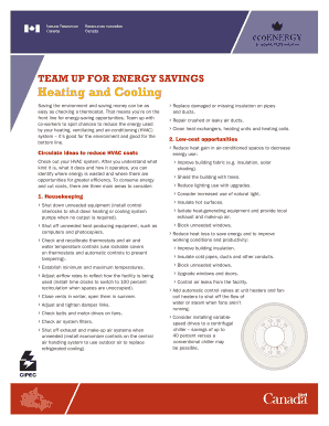 HVAC Energy Saving Checklist