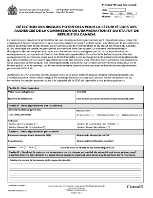 Formulaire de détection des risques potentiels pour la sécurité