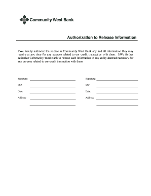 Authorization to Release Information